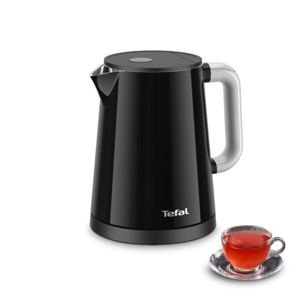 Fierbător Digital KO854830, 1L, 5 trepte de temperatură, funcția de păstrare la cald , oprire automată, perete dublu, filtru anticalcar, baza rotativă 360&deg;, negru