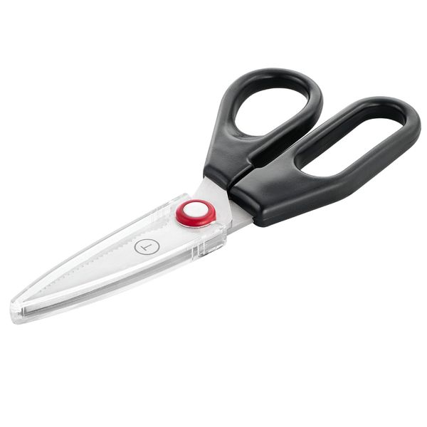 Foarfeca de bucatarie Tefal Ingenio K4271134, inox, lame detasabile, capac de protectie, compatibilitate cu masina de spalat vase, negru & rosu