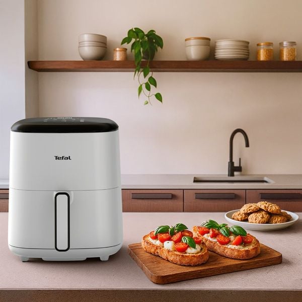 Friteuza cu aer cald Tefal Easy Fry POP EY245GE0, 1500 W, 5 L, - Air fryer cu 10 programe automate, temperatura ajustabila, invelis antiaderent, ecran LCD, oprire automata, alb