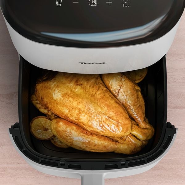 Friteuza cu aer cald Tefal Easy Fry POP EY245GE0, 1500 W, 5 L, - Air fryer cu 10 programe automate, temperatura ajustabila, invelis antiaderent, ecran LCD, oprire automata, alb