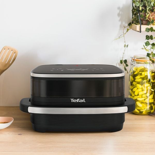 Friteuza cu aer cald Tefal Easy Fry XL Surface FW4018E0, 2200 W, 4 L - Air fryer cu 8 programe automate, tehnologie Extra-Crisp, temperatura ajustabila 40 - 230&deg;C, ecran LCD, fereastra vizualizare, 2 elemente de incalzire, oprire automata, negru