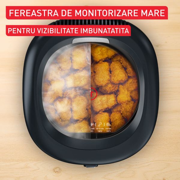 Friteuză Tefal Filtra Vision+ FF2588E0, 1900W, capacitate ulei 2.1L, capacitate alimente 1.2 KG, &icirc;nveliș antiaderent, filtru metalic, fereastră pentru monitorizare, argintiu & negru