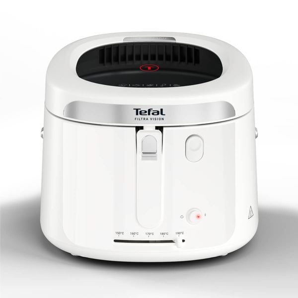Friteuză Tefal Filtra Vision FF2541E0, 1900W, capacitate ulei 2.1L, capacitate alimente 1.2 KG, &icirc;nveliș antiaderent, filtru metalic, fereastră pentru monitorizare, alb