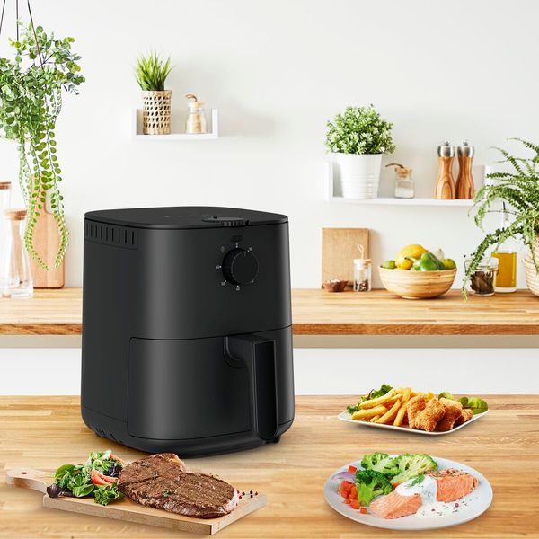 Friteuză cu aer cald Easy Fry Essential EY130815 - Air fryer cu temperatură ajustabilă p&acirc;nă la 200&deg;C, capacitate 3.5L, negru