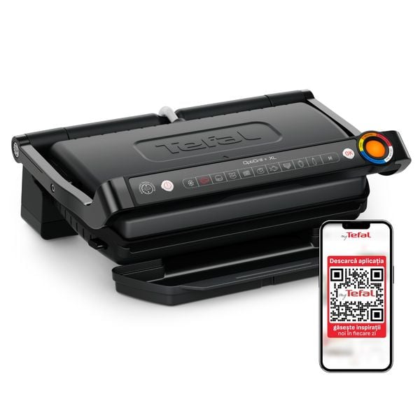 Grătar electric Tefal OptiGrill+ XL GC727810, 2000W, 9 programe gătire automate, plăci detașabile cu înveliș antiaderent, indicator nivel de gătire, tavă colectare grăsime, negru Grătar electric Tefal OptiGrill+ XL GC727810, 2000W, 9 programe gătire automate, plăci detașabile cu înveliș antiaderent, indicator nivel de gătire, tavă colectare grăsime, negru