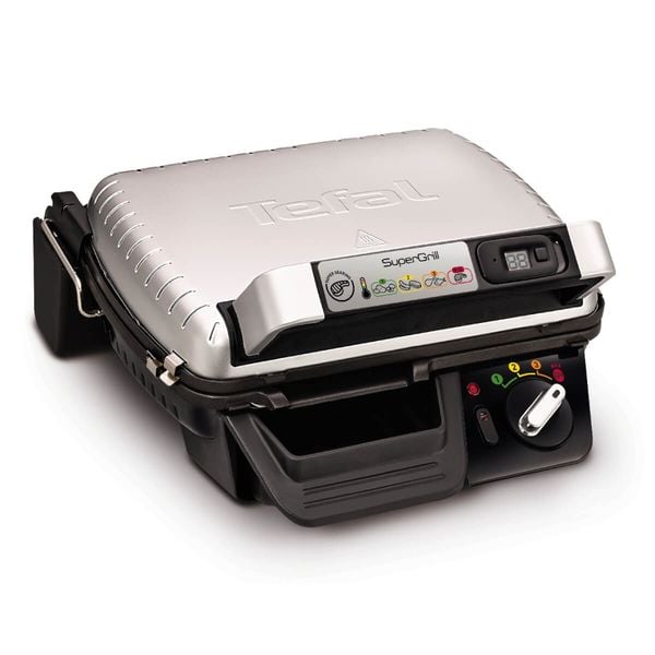 Grătar electric Tefal SuperGrill UC700 GC451B12, 2000W, cronometru digital, 3 poziții ajustabile, plăci detașabile cu înveliș antiaderent, argintiu Grătar electric Tefal SuperGrill UC700 GC451B12, 2000W, cronometru digital, 3 poziții ajustabile, plăci detașabile cu înveliș antiaderent, argintiu