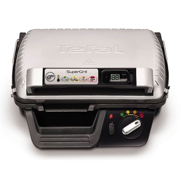 Grătar electric Tefal SuperGrill UC700 GC451B12, 2000W, cronometru digital, 3 poziții ajustabile, plăci detașabile cu înveliș antiaderent, argintiu Grătar electric Tefal SuperGrill UC700 GC451B12, 2000W, cronometru digital, 3 poziții ajustabile, plăci detașabile cu înveliș antiaderent, argintiu