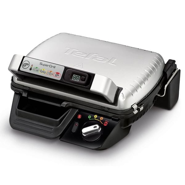 Grătar electric Tefal SuperGrill UC700 GC451B12, 2000W, cronometru digital, 3 poziții ajustabile, plăci detașabile cu înveliș antiaderent, argintiu Grătar electric Tefal SuperGrill UC700 GC451B12, 2000W, cronometru digital, 3 poziții ajustabile, plăci detașabile cu înveliș antiaderent, argintiu