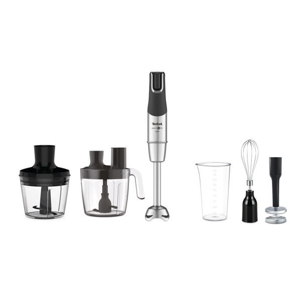 Blender vertical InfinyForce Pro 5 &icirc;n 1 HB95LD38, 1200 W, tehnologie Powelix, tocător 0.5 L, tel, accesoriu piure, protecție antistropire, recipient 0.8 L, argintiu