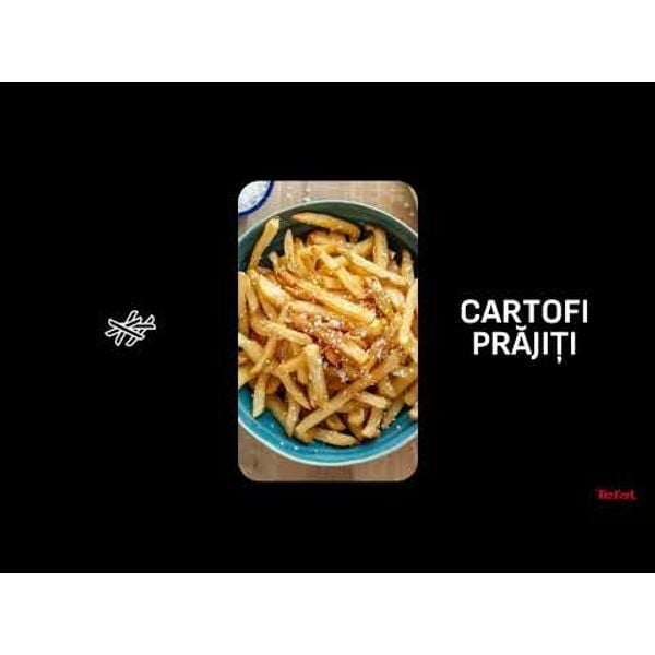 Friteuză cu aer cald Tefal Easy Fry Silence EY5521E0, 1670W, 5L, 10 programe automate, tehnologie Extra-Crisp, temperatură ajustabilă, ecran LCD, oprire automată, alb