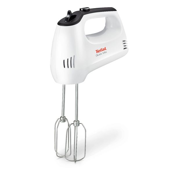 Mixer Quick Mix HT310138, 300 W, 5 trepte de viteză, funcție Turbo, 2 teluri, 2 c&acirc;rlige, alb