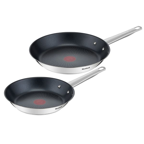 Set de 2 tigai Cook Eat de 24/28 cm B922S204, oţel inoxidabil, învelis antiaderent Titanium, tehnologie cu inducție, indicator termic Thermo-Signal™, argintiu Set de 2 tigai Cook Eat de 24/28 cm B922S204, oţel inoxidabil, învelis antiaderent Titanium, tehnologie cu inducție, indicator termic Thermo-Signal™, argintiu