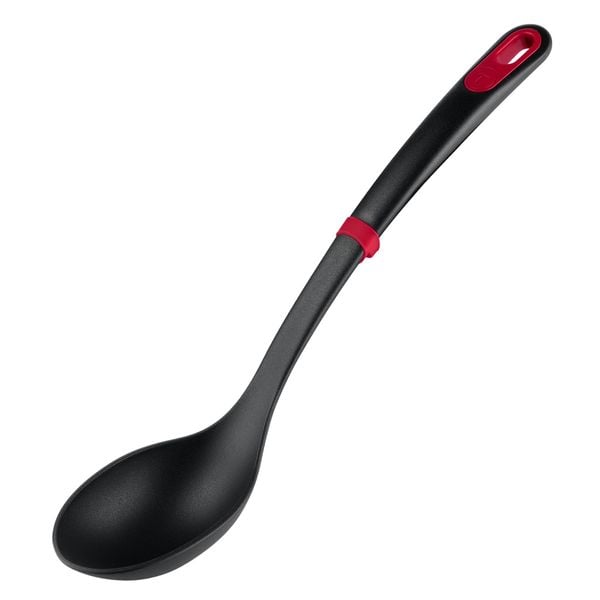 Lingura pentru servire Tefal Ingenio+ K1980334, rezistenta la temperaturi inalte, compatibilitate cu masina de spalat vase, plastic, negru & rosu
