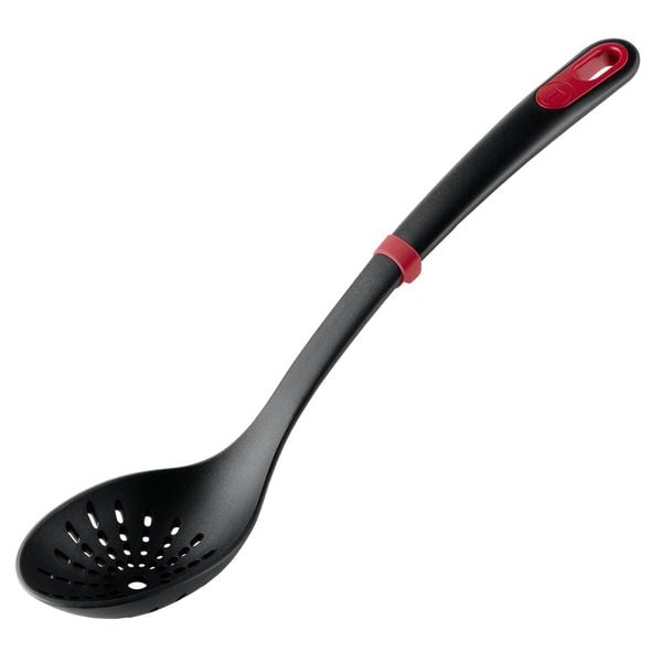 Lingura pentru strecurat Tefal Ingenio K1980634, rezistenta la temperaturi inalte, compatibilitate cu masina de spalat vase, plastic, negru & rosu