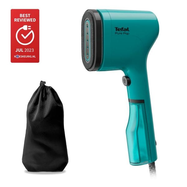 Aparat de călcat vertical cu abur Tefal Pure Pop DT2024E1, 1300 W, abur variabil p&acirc;nă la 20g/min, recipient apa 70 ml, &icirc;ncălzire rapidă 15 sec, verde