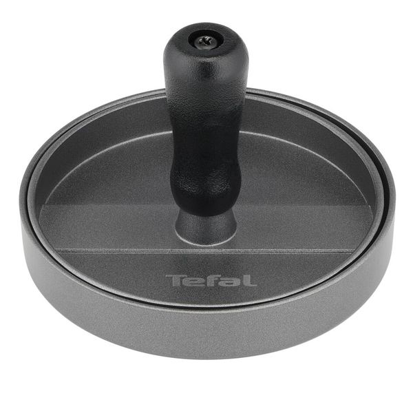 Presă pentru burgeri Tefal K1851134, 12 cm, acoperire antiaderentă, crestături pentru formare uniformă, compatibilă cu mașina de spălat vase, gri & negru