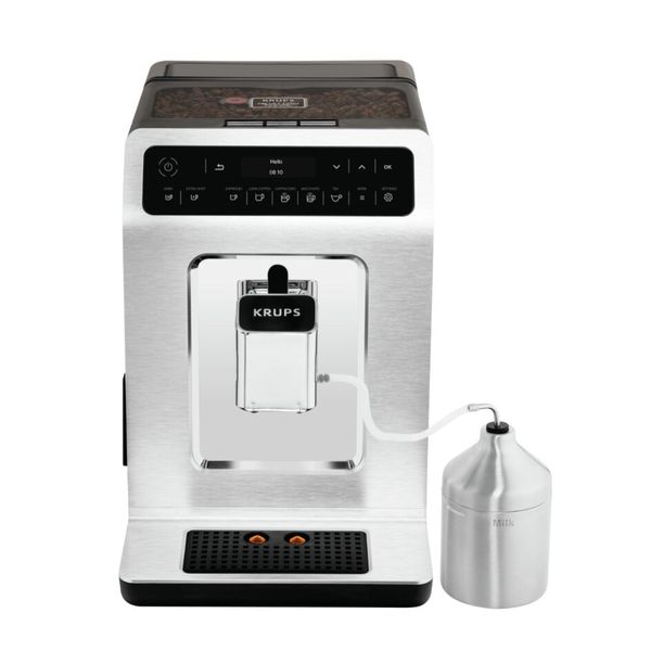 Espressor automat Krups Evidence EA891C10, 1450W, 15 bari, rezervor boabe 260g, rezervor apă 2.3L, r&acirc;șniță 3 nivele, alb - negru