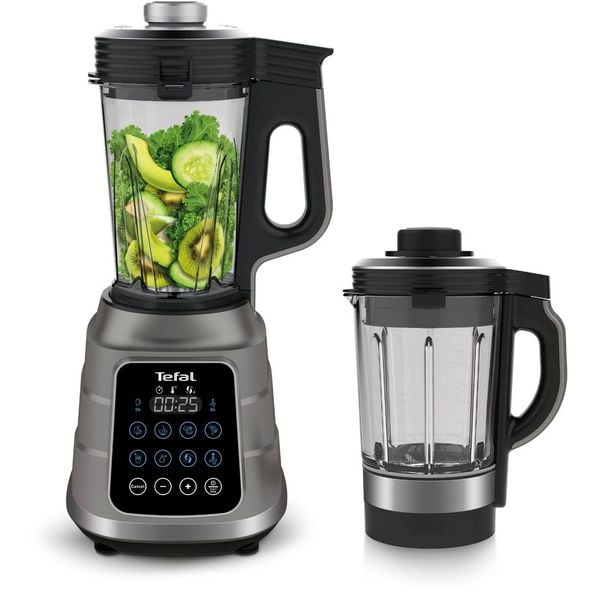 Blender de mare viteză UltraBlend Boost BL985A31, 1300 W, tehnologie Tripl'Ax&reg; Pro, 6 lame inox, Nutrikeep&trade;, 10 funcții de gătire, funcție de vacuum, 2 recipiente, 2.5 L, argintiu