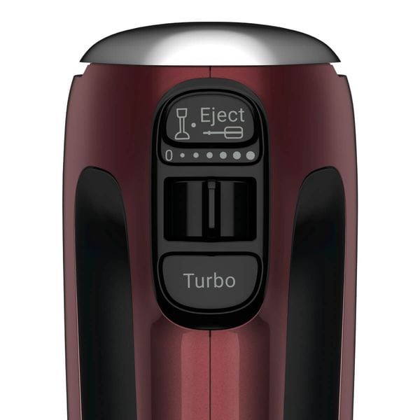 Mixer de m&acirc;nă Tefal PowerMix Silence HT652538, 600W, 6 trepte de viteză, tehnologie Silence600 funcție Turbo, 2 teluri, 2 c&acirc;rlige, picior pasator, pahar gradat, rosu  