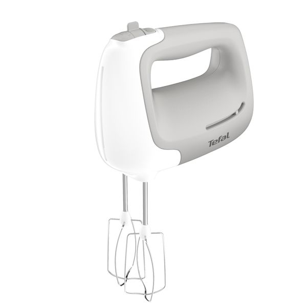Mixer de m&acirc;nă Tefal Prep'Mix HT450B38, 450W, 5 trepte viteză, 2 teluri, 2 c&acirc;rlige, funcție turbo, alb & gri