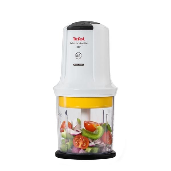 Minitocător Multi Moulinette 6 &icirc;n 1 MQ723138, 500 W, 6 funcții, 4 lame, accesoriu sosuri, alb