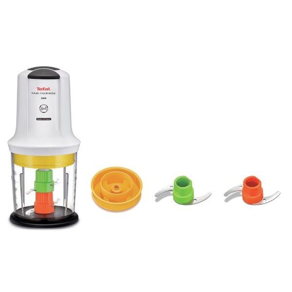 Minitocător Multi Moulinette 6 &icirc;n 1 MQ723138, 500 W, 6 funcții, 4 lame, accesoriu sosuri, alb