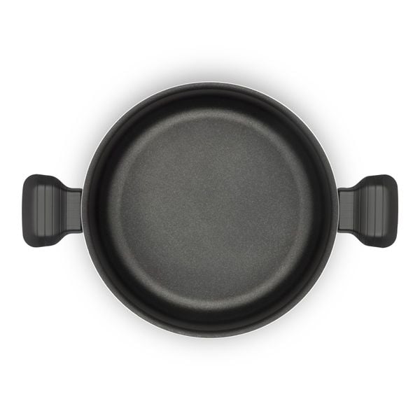 Oala cu capac Tefal So Intensive D5064662, 24 cm, aluminiu, invelis antiaderent Titanium Extra, capac din sticla, exterior emailat, negru