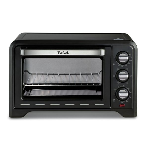 Cuptor Electric Optimo OF444834, 1380 W, tehnologie convecție, 6 programe, 240°C, temporizator,  înveliş interior antiaderent, 2 accesorii incluse, 19 L, negru