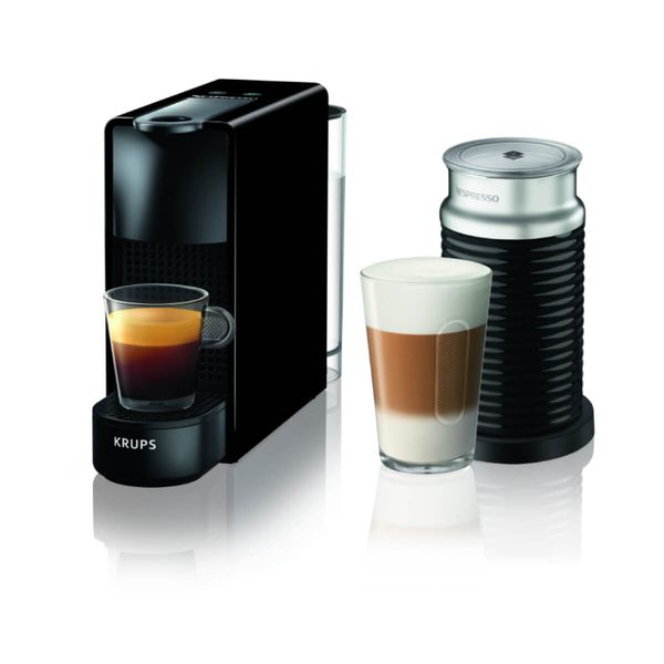 Pachet Espressor Nespresso by Krups Essenza Mini XN111810, 1450W, 19 Bar & Aparat pentru spumare lapte Aeroccino 3 Negru, 0.6L, negru
