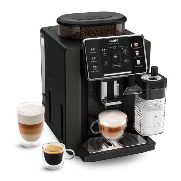 Pachet PROMO Espressor automat Krups Sensation Milk M50 EA912910 & Termos Tefal Travel Mug Classic N2020110