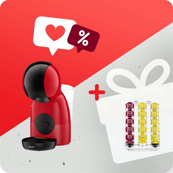 Pachet PROMO Espressor cu capsule Krups NESCAF&Eacute;&reg; Dolce Gusto&reg; Piccolo XS KP1A3510 & Suport pentru capsule KRUPS Nescafe Dolce Gusto XB201000