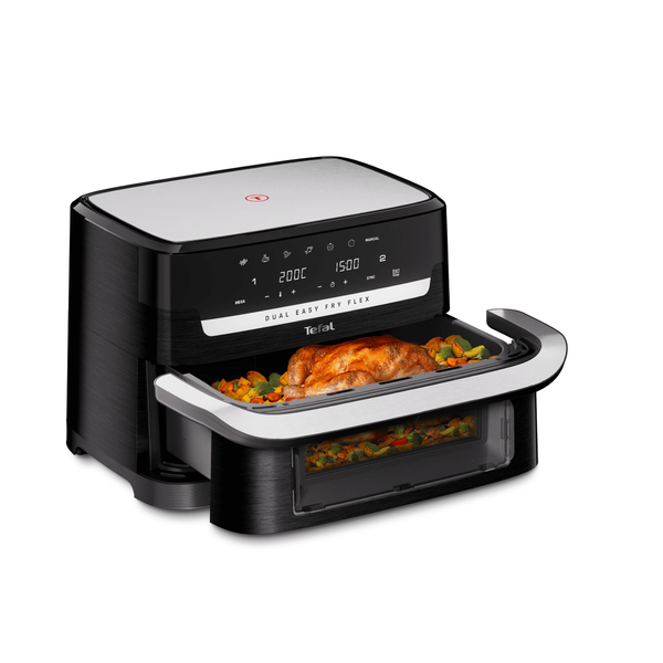 Pachet PROMO Friteuză cu aer cald Tefal Dual Easy Fry Flex EY9228E0 & Set de 5 piese Tefal Bienvenue K001A504