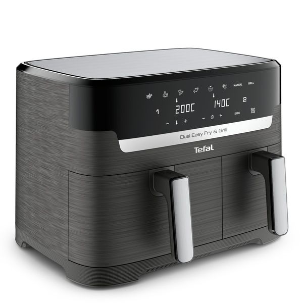 Pachet PROMO Friteuză cu aer cald Tefal Dual Easy Fry&Grill EY905B10 & Set de 3 caserole MasterSeal Plastic K3028912