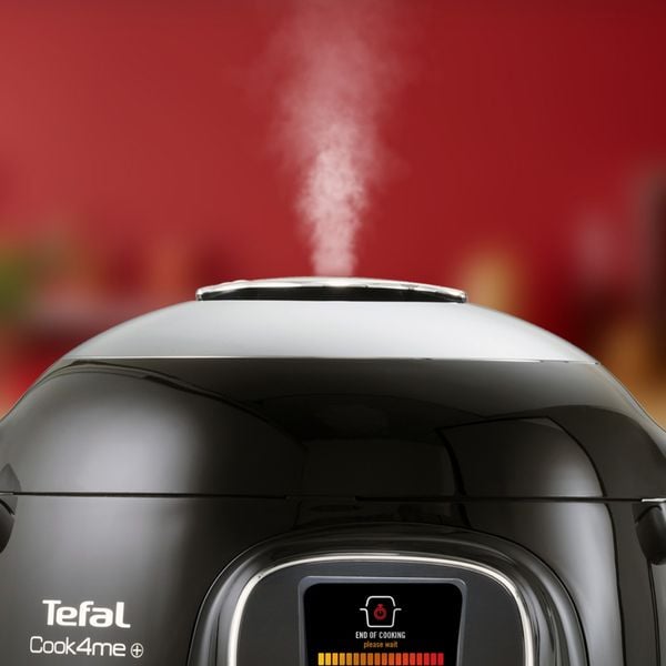 Pachet PROMO Multicooker inteligent Tefal Cook4Me+ Connect CY855830 & Accesoriu multicooker pentru prajit Tefal Cook4Me+ Extra Crisp Lid EY150830