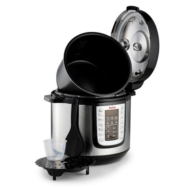 Pachet PROMO Oală sub presiune electrică Tefal One Pot CY505EE0 & Cantar de bucatarie Tefal Optiss BC50D4V0