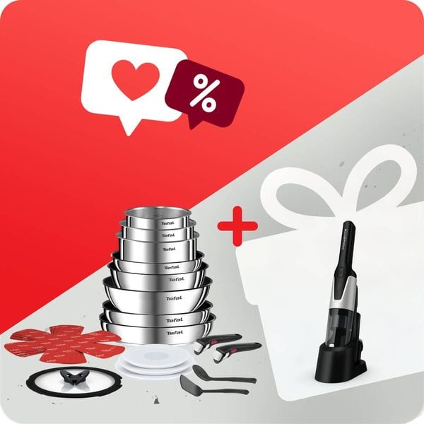 Pachet PROMO Set 20 piese Tefal Ingenio Emotion L897SJ04 & Aspirator de m&acirc;nă Rowenta X-Touch AC9736WO