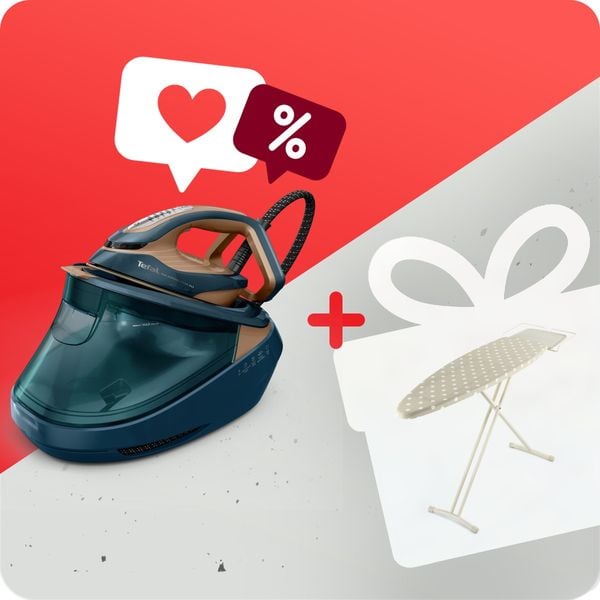 Pachet PROMO Stație de călcat de înaltă presiune Tefal Pro Express Vision Max GV9920E0 & Masă de călcat Tefal TI1200E1