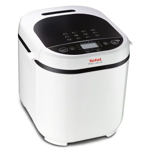 Mașină de p&acirc;ine Pain Dore PF210138, 720 W, 12 programe, pornire programabilă, păstrare la cald, tavă pătrată, cu &icirc;nveliș antiaderent, 3 accesorii, carte de rețete, 1 KG, alb
