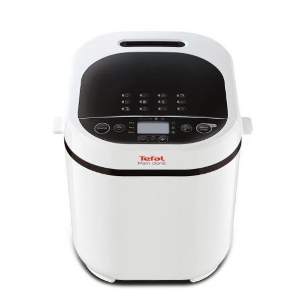 Mașină de p&acirc;ine Pain Dore PF210138, 720 W, 12 programe, pornire programabilă, păstrare la cald, tavă pătrată, cu &icirc;nveliș antiaderent, 3 accesorii, carte de rețete, 1 KG, alb