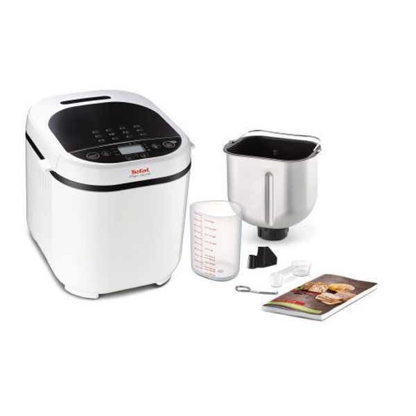 Mașină de p&acirc;ine Pain Dore PF210138, 720 W, 12 programe, pornire programabilă, păstrare la cald, tavă pătrată, cu &icirc;nveliș antiaderent, 3 accesorii, carte de rețete, 1 KG, alb