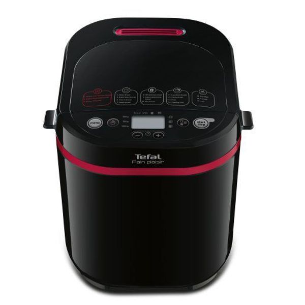 Mașină de făcut p&acirc;ine Pain Plaisir PF220838, 700 W, 17 programe, pornire programabilă, păstrare la cald, tavă pătrată, cu &icirc;nveliș antiaderent, 3 accesorii, carte de rețete, 1 KG, negru