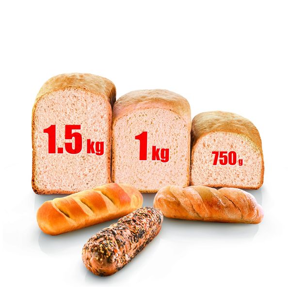Mașină de p&acirc;ine Home Bread Baguette PF610138, 1600 W, 16 programe, pornire programabilă, păstrare la cald, tavă pătrată, cu &icirc;nveliș antiaderent, 5 accesorii, carte de rețete, 1.5 KG, alb