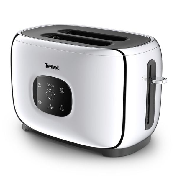 Prăjitor de p&acirc;ine Tefal Majestuo TT883D10, 1050W, 7 trepte de rumenire, funcție dezghețare, re&icirc;ncălzire, tavă detașabilă firimituri, argintiu