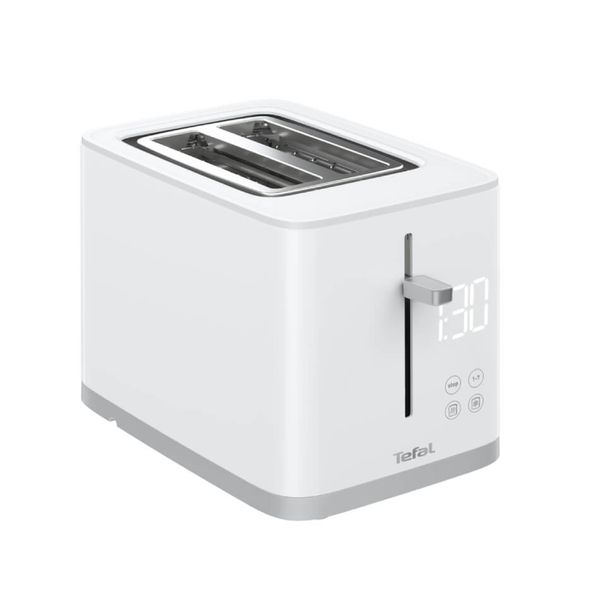 Prăjitor de p&acirc;ine Tefal Sense TT693110, 850W, 4 funcții dedicate, 7 trepte de rumenire, fante cu lățime variabilă, tavă firimituri, alb