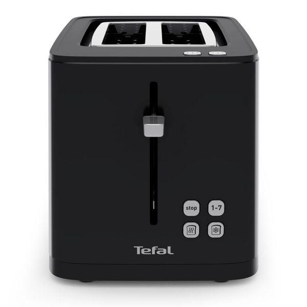 Prajitor de paine Tefal Smart'n Light TT640810, 850W, 2 felii, ecran digital, 3 functii dedicate, 7 niveluri de rumenire, negru