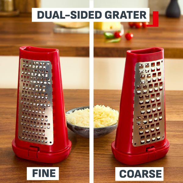 Razatoare Tefal Ingenio+ K4281034, inox, 2 fete de razuire, compatibilitate cu masina de spalat vase, rosu & negru