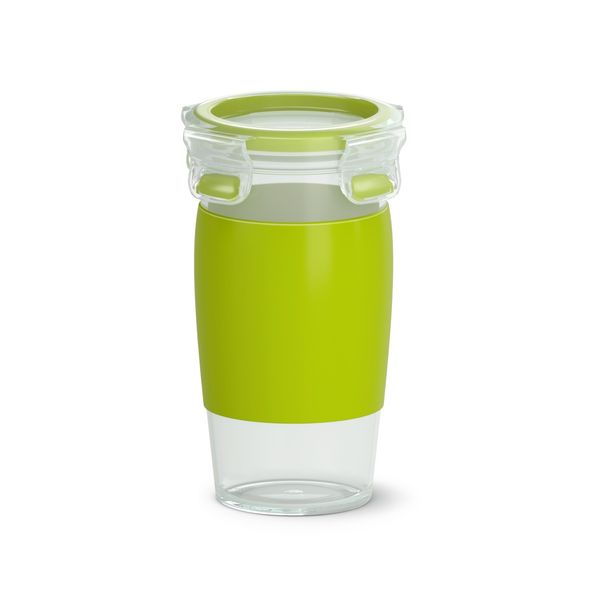 Recipient pentru smoothie Tefal MasterSeal To Go N1071510, 450 ml, 100% etans, capac cu clips, verde