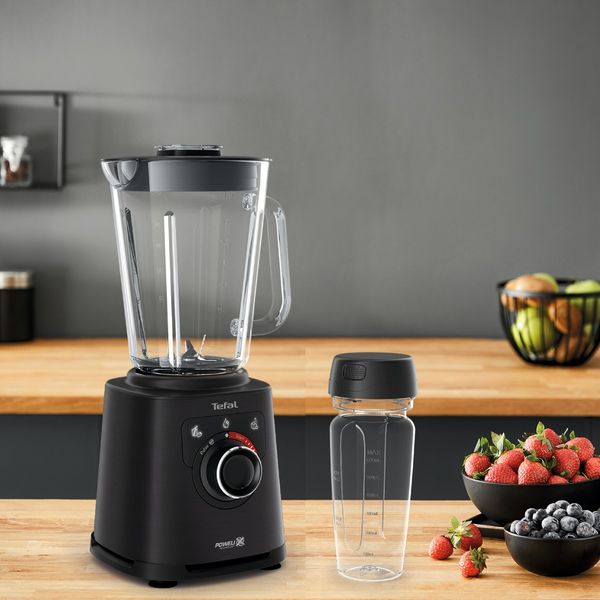 Recipient portabil Tefal On The Go XF81G0T0, Tritan®, 600 ml, lame integrate, compatibil cu blenderele Tefal Perfect Mix+, Ultraforce, Ultraforce 2x, transparent