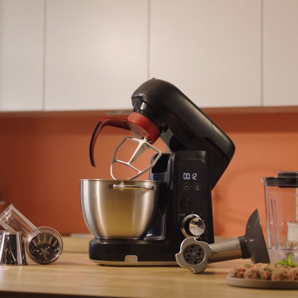 Robot de bucatarie Tefal Bake Partner+ QB5458F0, 1100 W, 4.6 L, cantar incorporat, functie Smart Bake Detect, accesorii complete, negru