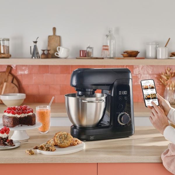 Robot de bucatarie Tefal Bake Partner+ QB5458F0, 1100 W, 4.6 L, cantar incorporat, functie Smart Bake Detect, accesorii complete, negru